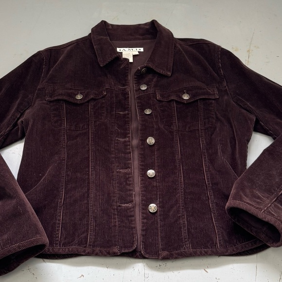 Ami Jackets & Blazers - AMI Vintage Brown Corduroy Shirt Jacket Shacket Preppy Coat Blazer Large